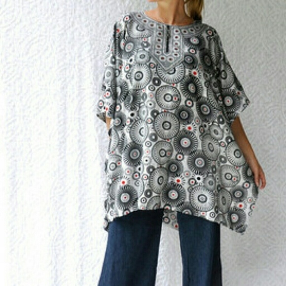 Vintage 70s Black Indian Daishki Styled by Say-Bur - Picture 1 of 4